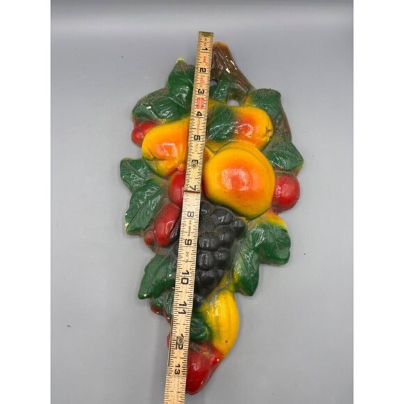 Vtg‎ MCM Chalkware Fruit Themed Plaster Wall Hanging Decor Kitchen - Picture 6 of 7